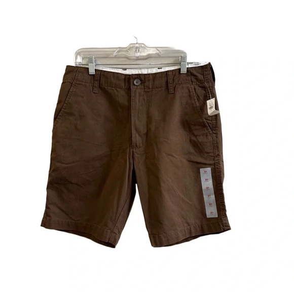 NWT Old Navy Lived-in Straight Brown Non Stretch Shorts. 9" inseam. Size 31 - Picture 1 of 5
